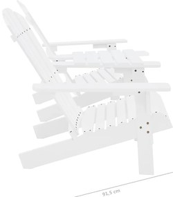 Cadeiras jardim Adirondack + mesa centro madeira abeto branco