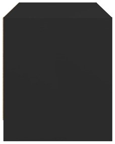 Móvel de TV c/ portas de vidro 68x37x42 cm preto