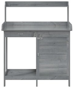 Mesa de cultivo c/ armário 110,5x45x124,5 cm abeto maciço cinza