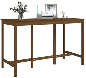 Mesa de bar 180x80x110 cm pinho maciço castanho mel