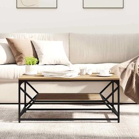 Mesa de Centro vidaXL com Prateleira em Carvalho Artesanal 90x50x40 cm