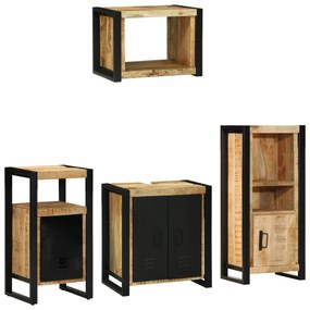 vidaXL Conjunto de Móveis para Banheiro 4 pcs Madeira de manga maciça