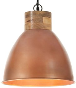 vidaXL Candeeiro teto industrial 35cm E27 ferro cobre e madeira maciça