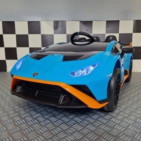Carro eletrico bateria crianças 12V Lamborghini Huracan STO drift Azul