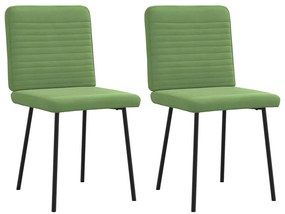 Cadeiras de jantar 2 pcs veludo verde-claro