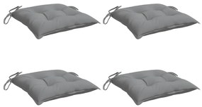 Almofadões de cadeira 4 pcs 50x50x7 cm tecido oxford cinzento