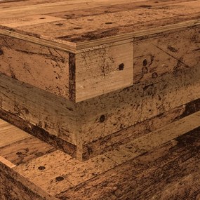 Mesa de centro com luzes LED 90x50x40 cm madeira velha
