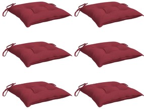 Almofadões móveis de paletes 6 pcs tecido oxford vermelho-tinto