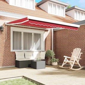 Toldo Retrátil Manual vidaXL Vermelho 300x250 cm