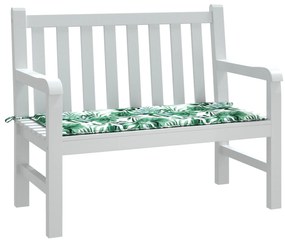 Almofada para Banco de Jardim vidaXL com Estampa de Folhas, 100x50x4 c