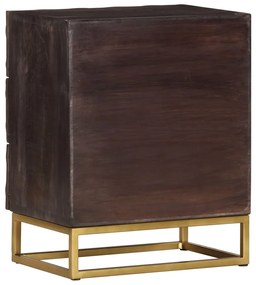 Mesa de cabeceira 40x30x50 cm madeira de mangueira maciça preto