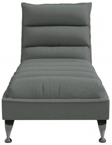 Chaise lounge com almofadões tecido cinzento-escuro