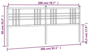 Cabeceira de cama 200 cm metal branco