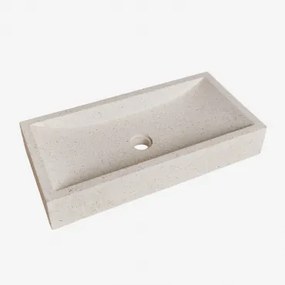 Lavabo Retangular 60x30 Cm Em Cimento Richard Branco Pedra - Sklum
