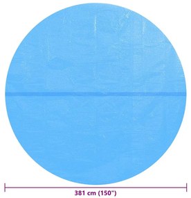 Película para piscina PE solar flutuante redondo 381 cm azul