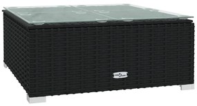 9 pcs conjunto lounge de jardim c/ almofadões vime PE preto