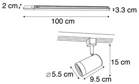 LED Sistema de iluminação de trilho inteligente monofásico com 14 focos brancos, incluindo Wifi GU10 - Iconic Jeana Moderno