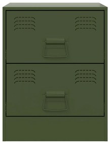 Mesa de cabeceira 34,5x39x44 cm aço verde
