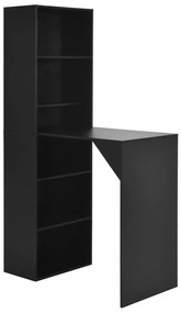 Mesa de bar com armário 115x59x200 cm preto