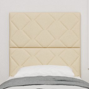 Cabeceira vidaXL Design Blocos de Diamante Creme 80 cm Tecido, Cabecei