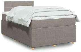 Cama com molas/colchão 120x200 cm tecido castanho-acinzentado