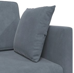 Sofá Cama 2 em 1 Cinza Escuro 213x144x60 cm Veludo