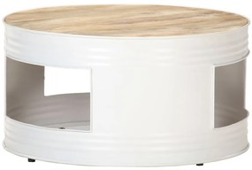 vidaXL Mesa de centro 68x68x36 cm madeira de mangueira maciça branco