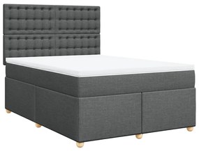 Cama com molas/colchão 140x200 cm tecido cinzento-escuro