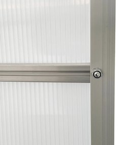 Outsunny Estufa de Jardim de Policarbonato e Alumínio Estufa de Exterior com Porta Corredeira e 2 Clarobóias para Cultivo de Plantas Sementes 190x253x199cm Transparente