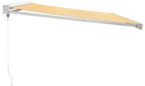 Toldo retrátil 4x3 m tecido e alumínio amarelo e branco