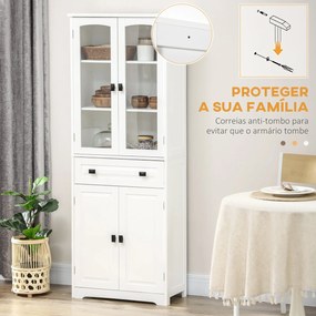 HOMCOM Armário de Cozinha Móvel Auxiliar de Cozinha com 4 Portas 1 Gav