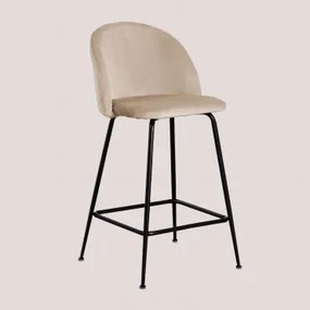 Pacote De 2 Bancos Altos De Veludo Kana Design Preto & Castanho Trigo & ↑65 Cm - Sklum
