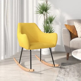 Cadeira de baloiço tecido amarelo mostarda