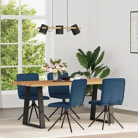 Cadeiras de jantar 4 pcs tecido azul