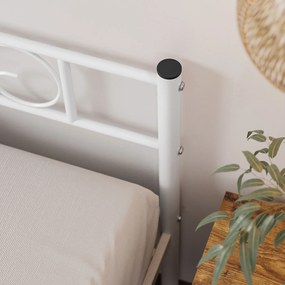 Estrutura de cama de casal em metal 140 x 190 branco
