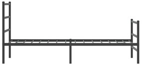 Estrutura de cama com cabeceira e pés 80x200 cm metal preto