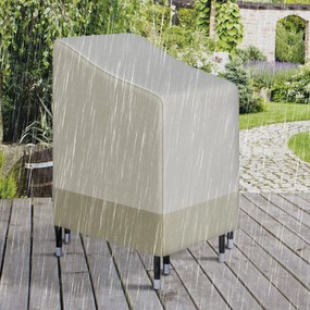 Capa de proteção para cadeiras de jardim empilháveis, lona impermeável, 90 x 70 x 115 cm, tecido Oxford de alta densidade 600D, bege café