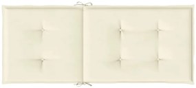 Almofadões para cadeiras altas de jardim 4 pcs tecido creme
