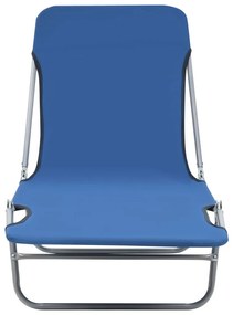 Espreguiçadeiras dobráveis 2 pcs aço e tecido azul