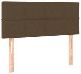 Cabeceira de cama c/ luzes LED tecido 80x5x78/88 cm castanho