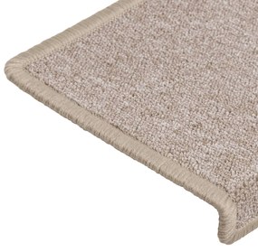 Tapete/carpete para degraus 15 pcs 65x21x4 cinzento-acastanhado