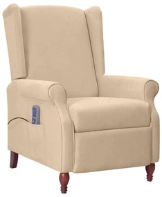 342247 vidaXL Poltrona de massagens reclinável microfibra cinza-acastanhado