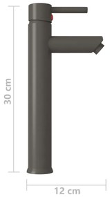 Torneira Timón de Lavatório - Cinzento - Design Nórdico