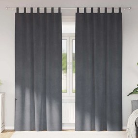 vidaXL Cortinas opacas 2 pcs Cinzento-claro 140 x 260 cm Veludo
