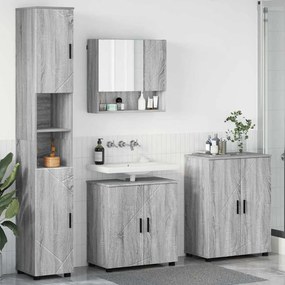vidaXL Conjunto de Móveis para Banheiro 4 pcs Sonoma cinzento