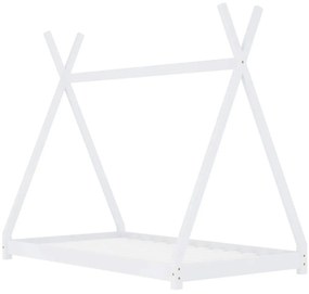 Estrutura de cama para crianças 70x140 cm pinho maciço branco