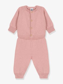 Conjunto de 2 peças para bebé, em tricot de lã e algodão, da Petit Bateau rosa