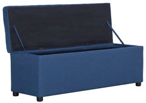 Banco c/ compartimento de arrumação 116 cm poliéster azul