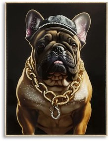 PINTURA SOBRE TELA LACADA BULLY COM MOLDURA 62X4X82 CM
