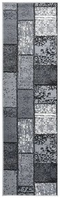 vidaXL Passadeira c/ padrão de blocos 60x200 cm polipropileno cinzento